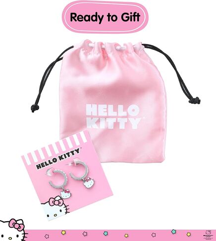 Sanrio Hello Kitty Jewelry Dangle and Hoop Earrings for Women, Fashion Hello Kitty Earrings with Crystals or Enamel Plating in Kuwait