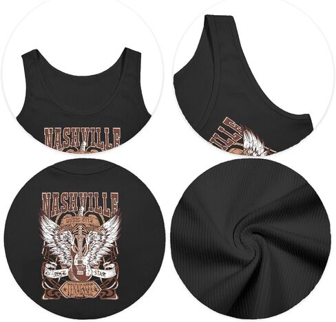 Cowgirl Cropped Tank Tops Summer Country Concert Outfits for Women Western Cowboy Vintage Graphic Crop Top in Saudi Arabia