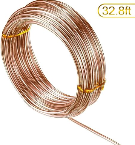 32.8 Feet Aluminum Wire, Bendable Metal Craft Wire for Making Dolls Skeleton DIY Crafts (Copper, 1 mm Thickness) in Saudi Arabia