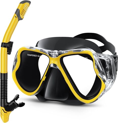 مجموعة Greatever Dry Snorkel، رؤية بانورامية واسعة، قناع غوص مضاد للضباب، معدات غطس احترافية للبالغين in Saudi Arabia