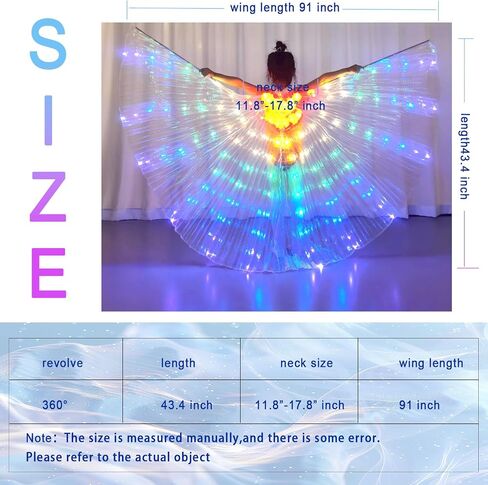 HOMEHIGH Girls LED Belly Dance Wings Lights Up Butterfly Isis Wing with Telescopic Stick in Saudi Arabia