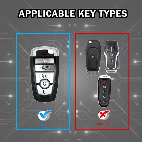 QBUC Heavy Key Fob Cover for Ford, Key Fob Case Fits for Ford F150 Explorer Fusion Escape Edge Expedition Full Protection F150 - F550 Bronco Maverick Mustang Keychain Accessories (Black, 5 Buttons) in Saudi Arabia