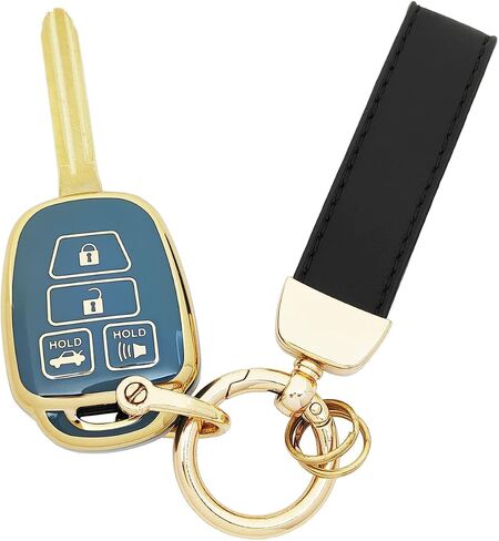 360 Degree Soft TPU Protector Key Fob Cover Case Compatible with Toyota Corolla 2014 2015 2016 2017 2018 2019 Camry 2014-2017 Tacoma 2016-2018 Keyless Entry Remote Control Key Fob (Black) in Saudi Arabia