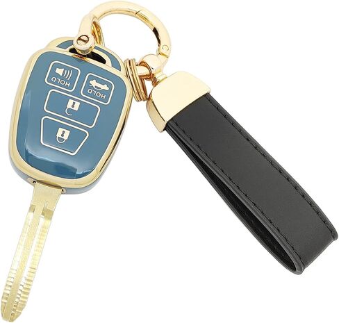 360 Degree Soft TPU Protector Key Fob Cover Case Compatible with Toyota Corolla 2014 2015 2016 2017 2018 2019 Camry 2014-2017 Tacoma 2016-2018 Keyless Entry Remote Control Key Fob (Black) in Saudi Arabia