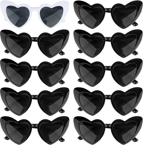 Jaciya 10-Pack Heart Shaped Sunglasses for Bachelorette Party, Wedding, and Photo Shoots in Saudi Arabia
