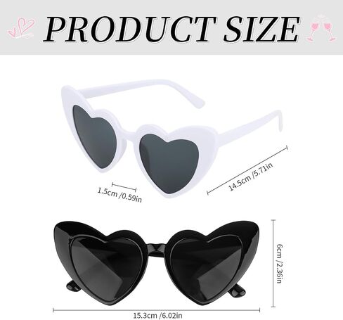 Jaciya 10-Pack Heart Shaped Sunglasses for Bachelorette Party, Wedding, and Photo Shoots in Saudi Arabia