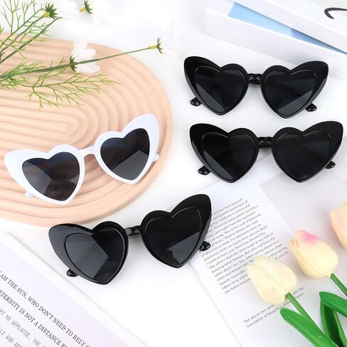 Jaciya 10-Pack Heart Shaped Sunglasses for Bachelorette Party, Wedding, and Photo Shoots in Saudi Arabia
