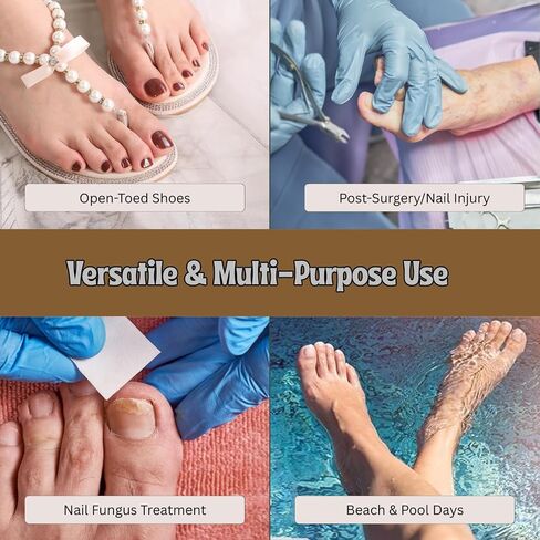 Toe Nail Cover Up Bandages for Unsightly, Broken or Cracked Toenails | Waterproof & Sterile Fake Nail Protector (Nude Red) in Saudi Arabia