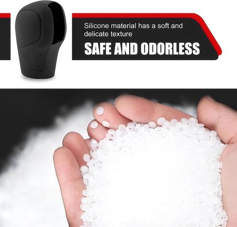 2 PCS Car Gear Shift Knob Cover, Silicone Gear Shift Cover, Anti-Slip Auto Knob Gear Stick Protector, Universal Car Decorative Accessories, for Most Cars (Black) in Kuwait