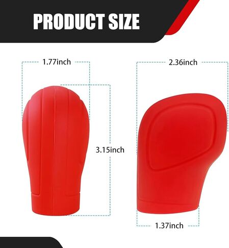 2 PCS Car Gear Shift Knob Cover, Silicone Gear Shift Cover, Anti-Slip Auto Knob Gear Stick Protector, Universal Car Decorative Accessories, for Most Cars (Black) in Kuwait