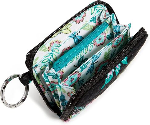 Vera Bradley Women's Cotton Petite Zip-around Wallet With RFID Protection, Plants - Recycled Cotton, One Size in Saudi Arabia