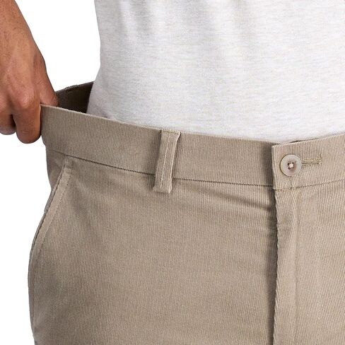 Haggar Men's Corduroy Expandable Waist Classic Fit Flat Front Pant, Camel-Straight, 33x30 in Saudi Arabia