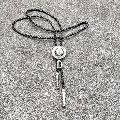 BRBAM Initial Pendant Bolo Tie Western Cowboy Hat and 3D Alphabet Letter Bolo Tie Western Cowboy Leather Necklace for Men in Saudi Arabia