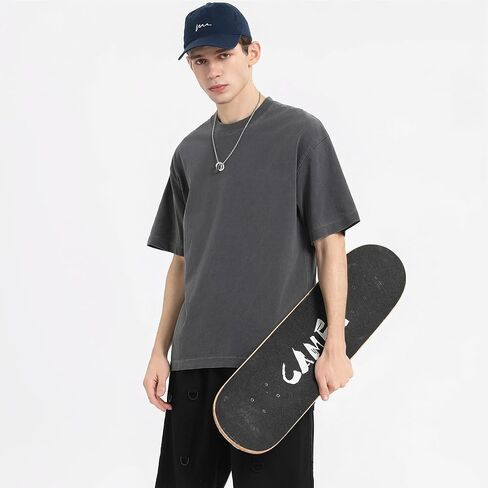 Men's Oversized T Shirts Cotton Unisex Loose Fit Tee Vintage Acid Washed Summer Casual Baggy Basic Tops in Saudi Arabia
