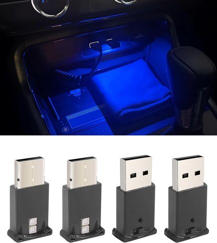 2pcs أضواء السيارة الداخلية ، إكسسوارات السيارات ، سيارات الإضاءة المحيطة ، DC 5V الأضواء الداخلية للسيارات الذكية ، مصباح ليلي دخن USB مصابيح ، مصباح جو للسيارات ، مناسب للسيارات (USB*2) in Kuwait