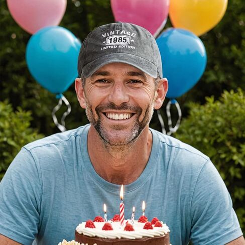 40th Birthday Gifts for Men Women Hats Vintage 40 Embroidered Baseball Cap in Kuwait