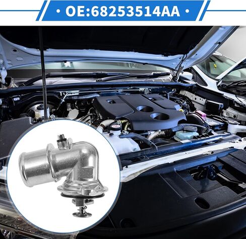 No.68253514AA Upgrade Aluminum Thermostat Housing Assembly for Ram 1500 2014-2023 Coolant Thermostat for Jeep Grand Cherokee 2014-2019 Gladiator 2021-2023 Wrangler 2020-2023 3.0L in Saudi Arabia