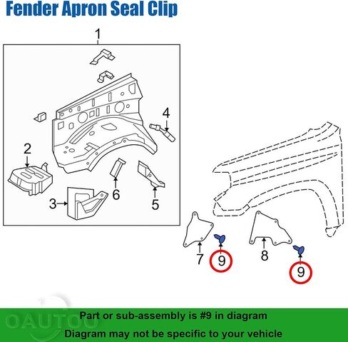 Oautoo 30pcs Splash Shield Seals Retainer Fender Sear Clip 90467-10107 90467-10186 for Toyota 4runner FJ Cruiser Rav4 Tacoma Lexus GX460 470 LX470 in Saudi Arabia