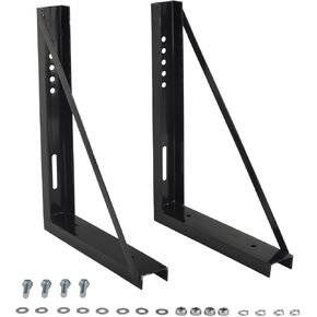 Bolted Steel Mounting Brackets for Trailer Tongue Box，18"x24"，Set of 2- Black.