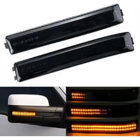2Pcs Sequential LED Side Mirror Marker Light Turn Signal Lamp Smoked Lens Compatible with Ford F-150 F150 Raptor 2009-2014