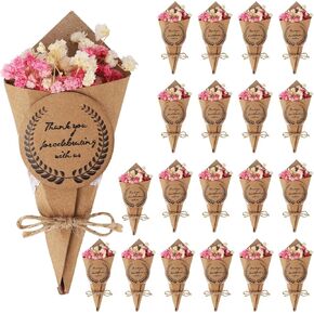 20 Pcs Mini Dried Flower Bouquet Magnet Bulk, Natural Dried Flowers Bundle Mother's Day, Wedding Baby Shower Flower Party Favors for Guests, Graduation, Home Decoration, DIY Crafts Gifts