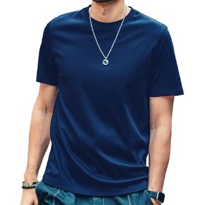 Liquid Ammonia Short Sleeved T-Shirt Mens Mercerized Pure Cotton Cool Smooth Solid Color Ice Silk T-Shirts