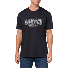 Armani Exchange Men Ax Milano Black & Gold T-Shirt