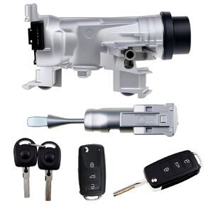 1K0905851 Ignition Switch Lock Cylinder Assembly with Intelligent Key Compatible with VW Jetta 2006-2018,Golf 2004-2011,Eos 2007-2011,Rabbit 2006-2009 Replace#1K0905851B