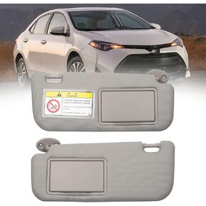 Dasbecan Gray Left Driver Side Sun Visor with Vanity Mirror Compatible with Toyota Corolla 2014 2015 2016 2017 2018 2019 Replaces# 74320-02B50-B0