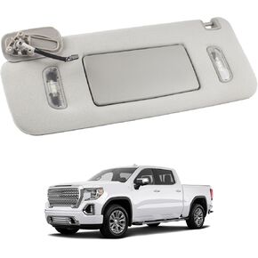 Right Passenger Side Sun Visor Compatible with 2015-2019 Cadillac Escalade Chevrolet Silverado 1500 2500 3500 Suburban Tahoe GMC Sierra 1500 2500HD 3500HD Yukon Replaces 23459643 (Gray)