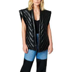 [BLANKNYC] Womens Luxury Clothing Vegan Leather Quilted VestLuxury Clothing Vegan Leather Quilted Vest