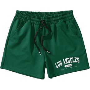 Men's Letter Graphic Shorts Drawstring Waist Cool Gym Workout Track Shorts Drippy Shorts