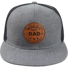 أفضل أبي في العالم الرجل The Myth the Legend Hat for Men ، Cleate Leather Patch Patch Papa Capa Capa Capa