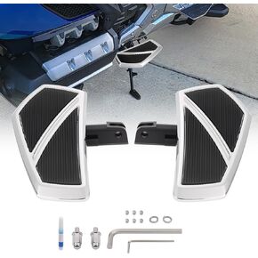 1 Pair Rider Footpegs Front Floorboards Compatible with Honda Goldwing GL1800 & F6B Accessories 2001-2024 Motorcycle Highway Pegs (Chrome)