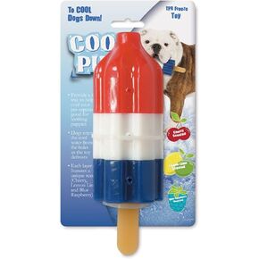 Cool Pup Cooling Dog Toy - Rocket Pop Large,Red,Blue,white