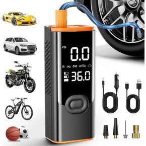 Tire Inflator Portable Air Compressor, 180PSI Air pump for car tires with 25000mAh battery, One-click smart air pump tire Inflator for Cars, Motorcycles, Bicycles and more