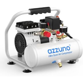 AZZUNO 1 Gallon Air Compressor, 1.6CFM@90PSI Oil Free Air Compressor Tank & Max.116PSI Pressure, 60 dB Ultra Quiet Compressor for Auto Repair, Tire Inflation, Spray Painting, Woodwork Nailing