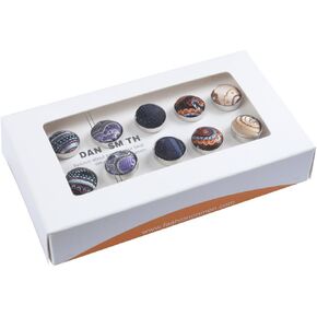 Dan Smith DHDB0005 Multicolored Cufflinks Microfiber 5 Pairs of Patterns Cufflinks Set