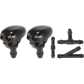 ACROPIX Front Windshield Washer Nozzles Fit for Nissan Frontier with Hose Connector - Pack of 5 Black