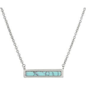 Gemstone Bar Necklaces for Women Gold Silver Plated Simulated Turquoise Necklace Pendant Triangle Square Necklaces Dainty Choker Necklace Jewelry Gift