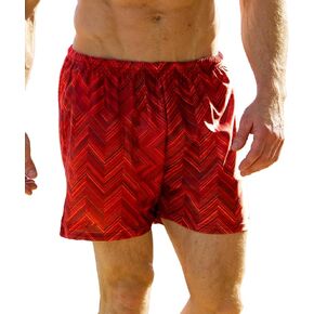 Men's Tan Through Swim Trunks, Merlot, Size Medium