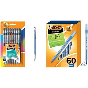 BIC Xtra-Precision Mechanical Pencil, Metallic Barrel, Fine Point (0.5mm), 24-Count, Doesn't Smudge and Erases Cleanly