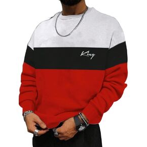 رسالة الرجال الرسم البياني للبلوزات Colorblock Crewneck