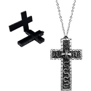 Squids Necklace Game - Unique Cross-Shaped Pendant with Secret Compartment, Antique 3D Printed Charm, Handmade Fashion Jewelry for Fans