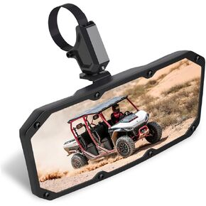 مرآة الرؤية الخلفية UTV لـ 1.5 "إلى 2.0" قفص RZR Center View View مع تعديل بسيط لزاوية المشاهدة المتوافقة مع Polaris RZR ، Honda Pioneer SXS ، Kawasaki Mule ، Yamaha yxz