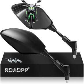Universal Motorcycle Mirrors Rear View Side 8MM 10MM Compatible with Street Dirt Bike Adventure Scooter Coolster Moped GY6 Cruiser Snowmobile ATV Quad Black