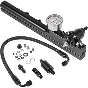 OSIAS Fuel Rail Kit B-Series Swapped Engines with Fuel Pressure Regulator Gauge Fuel Bore Size Fuel Rail Kit