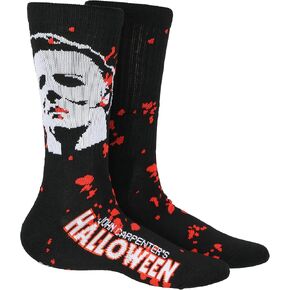 BioWorld Halloween Men Michael Michael Blood Scary Horror Movie Crew Socks
