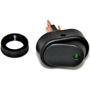 KC HiLiTES 3116 30 Amp Oval Rocker Switch w/ Green LED Indicator
