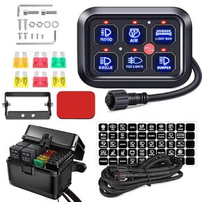 4-in-1 on/Off Panel with PD C Type and QC 3.0 USB Cigarette Lighter Socket LED Voltmeter 12V 24V Switch Panel, Suitable for Cars, Trucks, RVs, Yachts